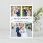 Calligraphy 3 Photo Red Heart We Got Married 案内状 (スタンド正面)