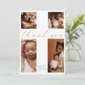 Calligraphy 4 Photo Collage Cross Baptism サンキューカード (スタンド正面)