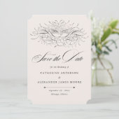 Calligraphy Bird Vintage Illustration Wedding Save セーブザデート (スタンド正面)