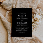 calligraphy black and white wedding invitation 招待状