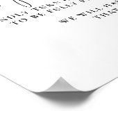 Calligraphy Black Wedding Unplugged Ceremony ポスター (角)