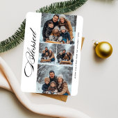 Calligraphy Blessed 4 Photo Religious Christmas シーズンカード