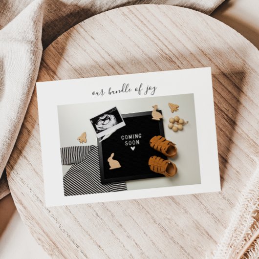 Calligraphy Bundle of Joy Baby Announcement Card サンキューカード