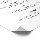 Calligraphy Classic Elegant Wedding Bar Menu Sign ポスター (角)