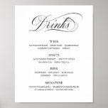 Calligraphy Classic Elegant Wedding Bar Menu Sign ポスター<br><div class="desc">MYRA • This classic script bar menu sign is designed for romantic and/or formal weddings. The black and white traditional wedding colors, the fabulous script calligraphy, and the formal style for the copy text combined make this timeless collection a perfect design for a classic wedding stationery. Also a nice pick...</div>