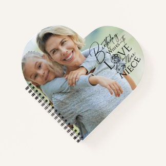 Calligraphy Custom Photo Birthday For  Niece ノートブック