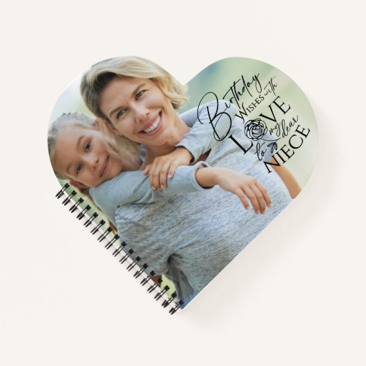 Calligraphy Custom Photo Birthday For  Niece ノートブック (正面)