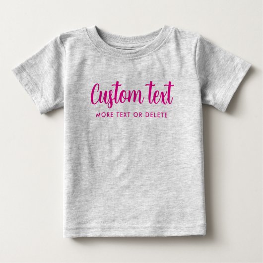 Calligraphy Custom Text Pic Template Heather Grey ベビーTシャツ (正面)