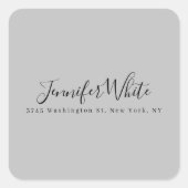 Calligraphy Elegant Bold Retro Gray スクエアシール (正面)