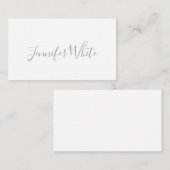 Calligraphy Elegant Bold Retro Gray White Name エンクロージャーカード (正面/裏面)