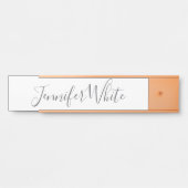 Calligraphy Elegant Bold Retro Gray White Name サインプレート (正面)