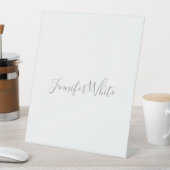 Calligraphy Elegant Bold Retro Gray White Name 台座サイン (インサイチュ)