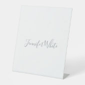 Calligraphy Elegant Bold Retro Gray White Name 台座サイン (正面)