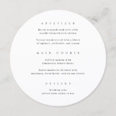 Calligraphy Elegant Circle Black Wedding Menu メニュー (裏面)