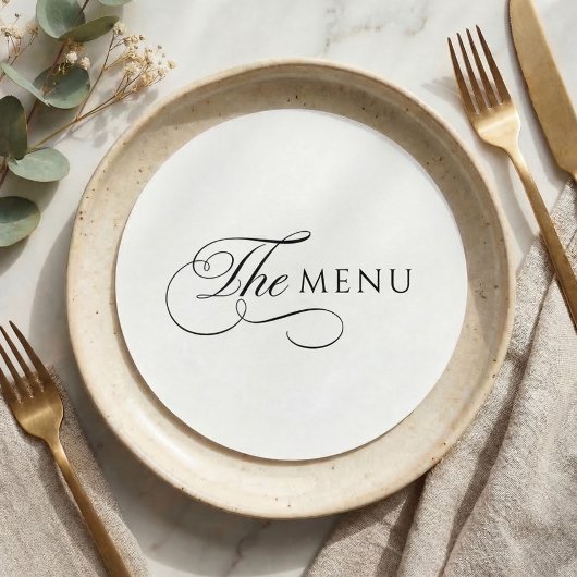 Calligraphy Elegant Circle Wedding Menu メニュー