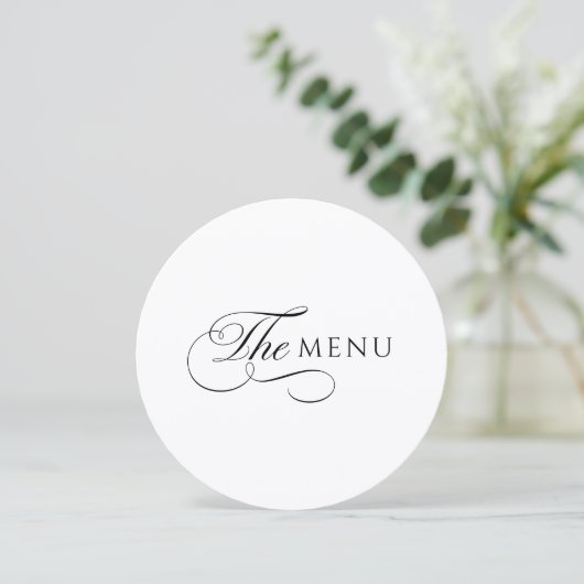 Calligraphy Elegant Circle Wedding Menu メニュー (スタンド正面)