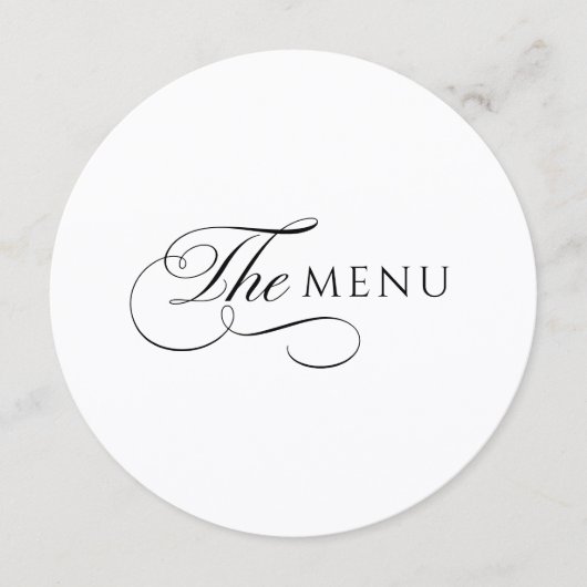 Calligraphy Elegant Circle Wedding Menu メニュー (正面)