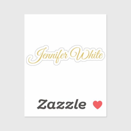 Calligraphy Elegant Gold & White Bold Retro Name シール (シート)
