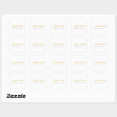 Calligraphy Elegant Gold & White Bold Retro Name スクエアシール (シート)