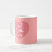 Calligraphy Elegant Pink Template Best Mom Ever コーヒーマグカップ (正面左)