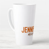 Calligraphy Elegant Plain Add Own Name カフェラテマグ (左アングル)