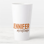 Calligraphy Elegant Plain Add Own Name カフェラテマグ (正面)