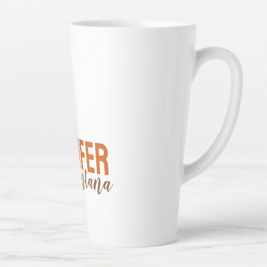 Calligraphy Elegant Plain Add Own Name カフェラテマグ (右)