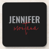 Calligraphy Elegant Plain Add Own Name コースター (正面)