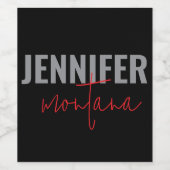 Calligraphy Elegant Plain Add Own Name ワインラベル (シングルラベル)