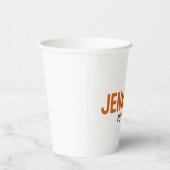 Calligraphy Elegant Plain Add Own Name 紙コップ (右)
