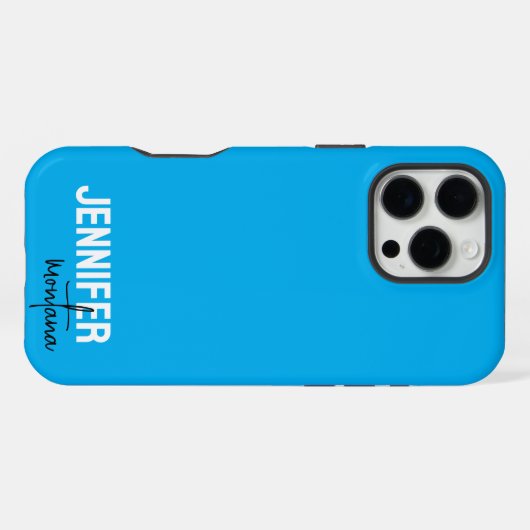 Calligraphy Elegant Plain Add Own Name iPhoneケース (裏面横)