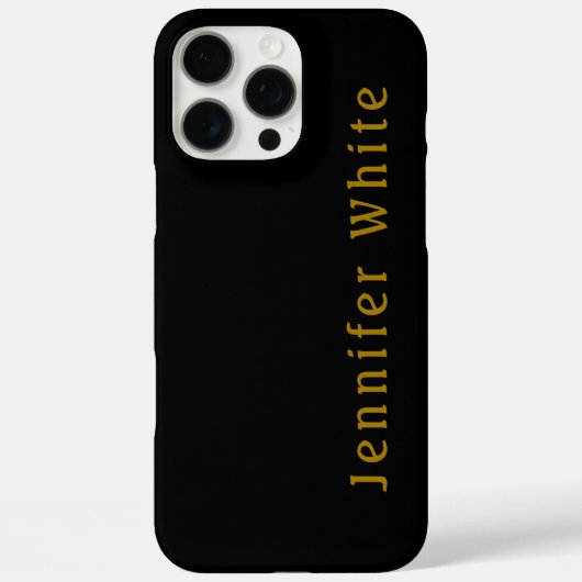 Calligraphy Elegant Retro Gold & Black Name Case-Mate iPhoneケース (裏面)