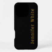 Calligraphy Elegant Retro Gold & Black Name iPhoneケース (裏面)
