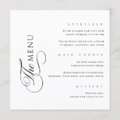 Calligraphy Elegant Square Wedding Menu メニュー (正面)