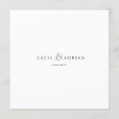 Calligraphy Elegant Square Wedding Menu メニュー (裏面)