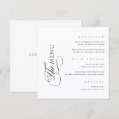 Calligraphy Elegant Square Wedding Menu メニュー (正面/裏面)