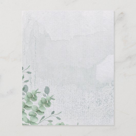 Calligraphy Eucalyptus budget special BABY shower チラシ (裏面)