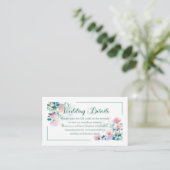 Calligraphy Floral Fresh Pink Peony Wedding エンクロージャーカード (スタンド正面)