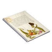 Calligraphy gilded initial vintage plants ringlet ノートブック (右側)