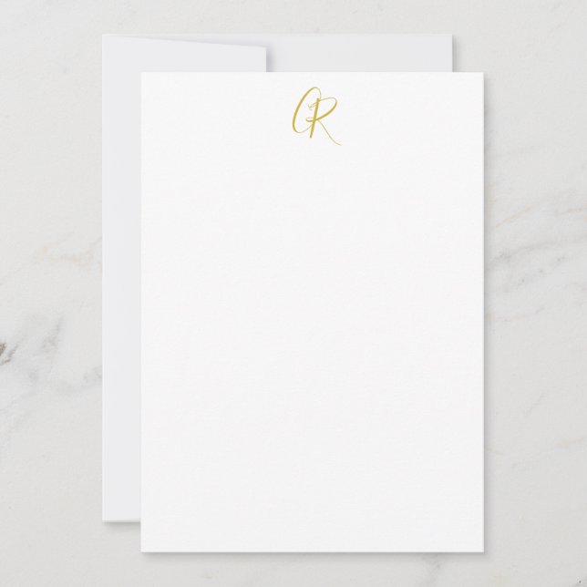 Calligraphy Gold Color Monogram Modern Minimalist  (正面)