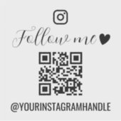 Calligraphy & Heart Follow Me Social Media QR Code シール (正面)