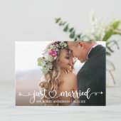 Calligraphy Heart Just Married Wedding Photo 案内状 (スタンド正面)