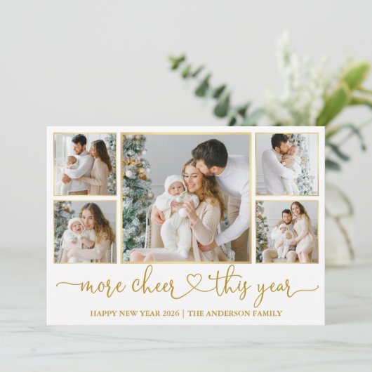 Calligraphy Heart More Cheer 5 Photo Gold Frames シーズンカード (スタンド正面)