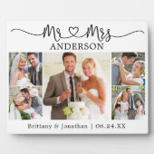 Calligraphy Heart Mr. and Mrs. 5 Photo Wedding フォトプラーク (正面)