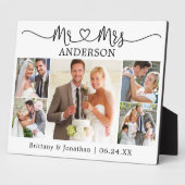 Calligraphy Heart Mr. and Mrs. 5 Photo Wedding フォトプラーク (側面)