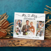 Calligraphy Heart Mr. and Mrs. 5 Photo Wedding フォトプラーク (側面)