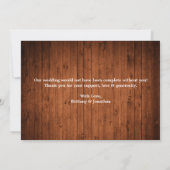 Calligraphy Heart Mr. Mrs. 2 Photo Wedding Wood サンキューカード (裏面)