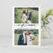 Calligraphy Heart We Got Married 2 Photos Wedding 案内状 (スタンド正面)
