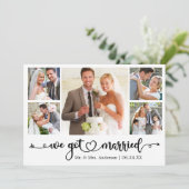 Calligraphy Heart We Got Married 5 Photo Wedding 案内状 (スタンド正面)