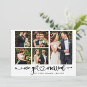 Calligraphy Heart We Got Married 5 Photos Wedding 案内状 (スタンド正面)